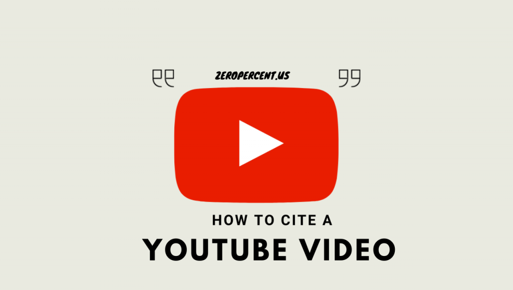 HOW TO CITE A YOUTUBE VIDEO